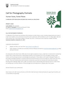 Call for Photography Portraits: “Human Faces, Forest Places”