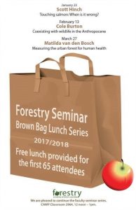 Forestry Brown Bag Lunch Seminar with Scott Hinch: “Touching salmon: When is it wrong?” // January 23rd 12-1PM