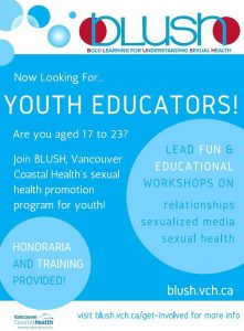 Volunteer Opportunity: BLUSH Youth Educator with Vancouver Coastal Health
